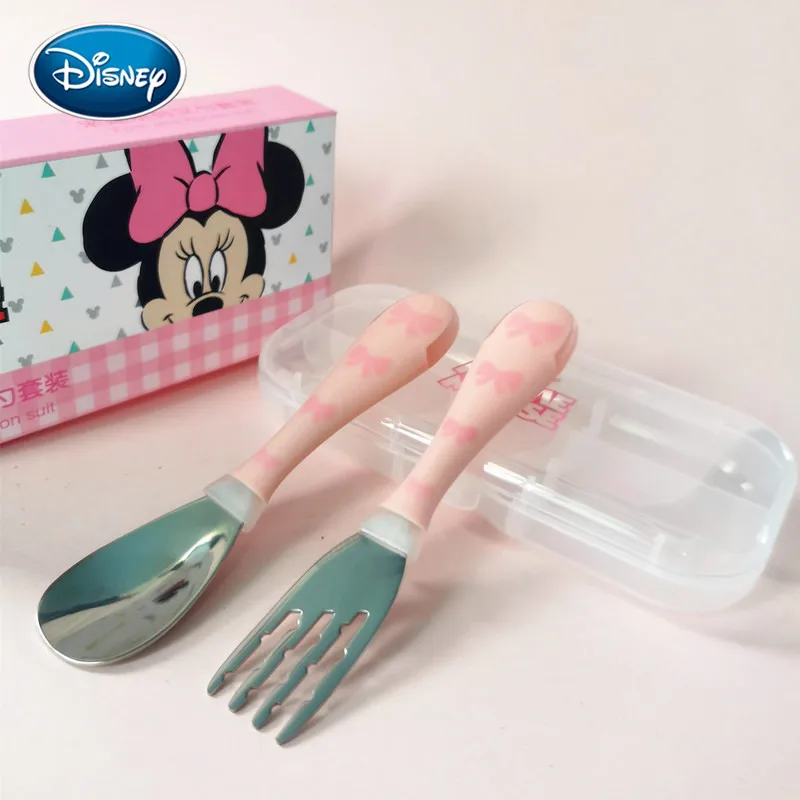 Disney Детские Мультяшные, из нержавеющей стали чаша 316 набор ложек и вилок посуда для детей платье принцессы с Микки-Маусом