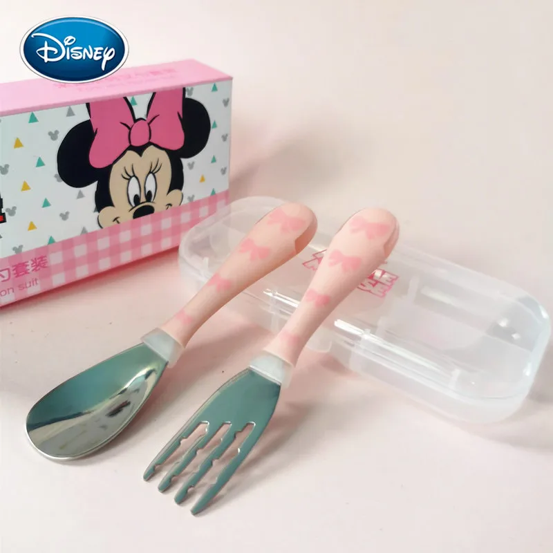 

Disney children's tableware stainless steel bowl 316 fork spoon set infant tableware children princess Mickey