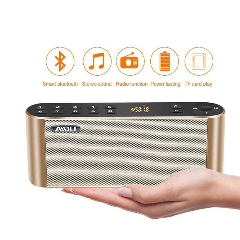 Super Bass Bluetooth Speaker Portable Wireless HiFi Subwoofer Speaker With Mic Led Display Speaker Support TF FM Radio For Phone