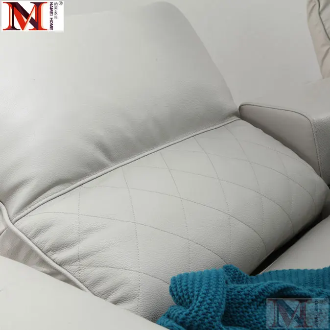 cow real leather sofa sectional living room sofa corner home furniture couch L shape functional backrest and stainless steel leg