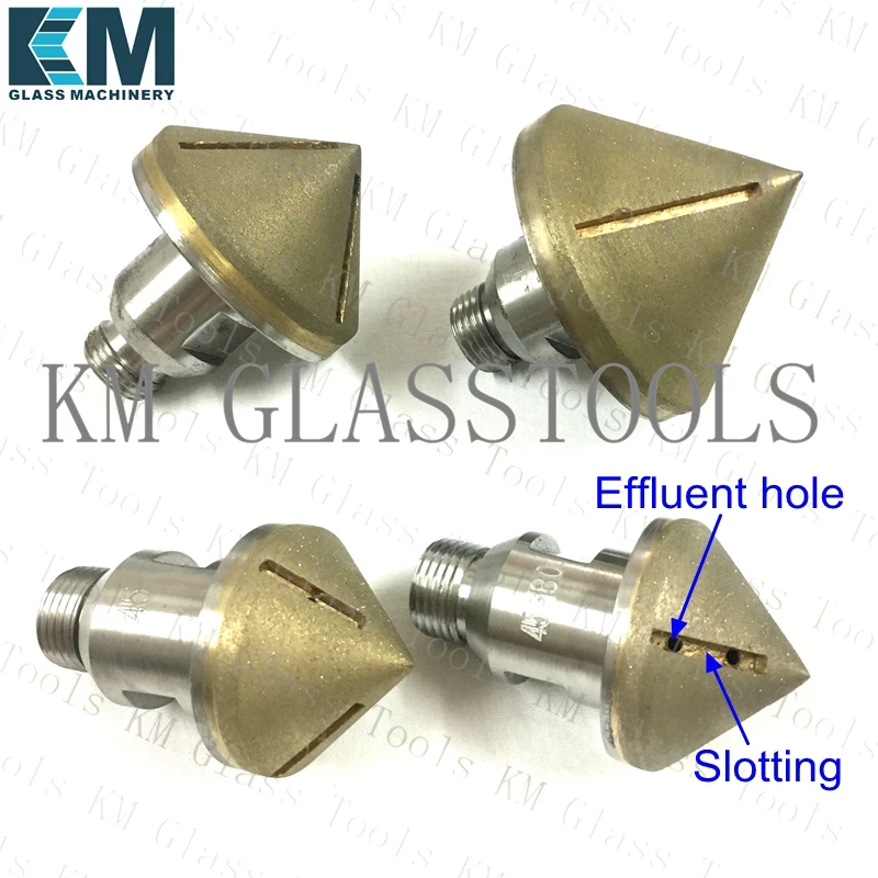 

Free Shipping!Slotting!Diameter 30mm-80mm,Standard 1/2'' GAS Diamond countersink complete cone for glass arrissing.