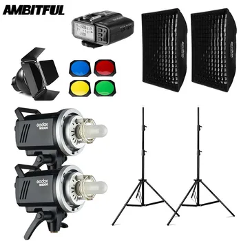 

Godox MS200 400Ws 2x 200Ws Photo Studio Flash Lighting,280cm Light Stand,Softbox,Barn Door,Trigger,Flash built-in Receivers