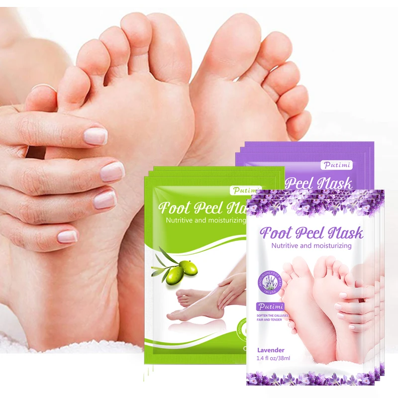 

PUTIMI 6pcs=3packs Exfoliating Feet Masks Foot Peel Mask Socks for Pedicure Foot Spa Remove Dead Skin Heels Woman Men Skin Care