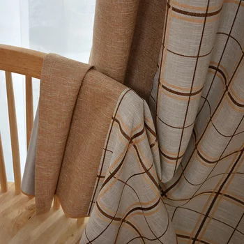 

Linen curtains unique style curtains 2020 new curtains simple curtains lattice curtains living room bedroom dining room curtains