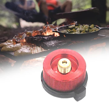 

Outdoor Camping Furnace Converter Aluminum Alloy Golden Round Long Gas Tank Interface Flat Gas Tank Interface Conversion Head