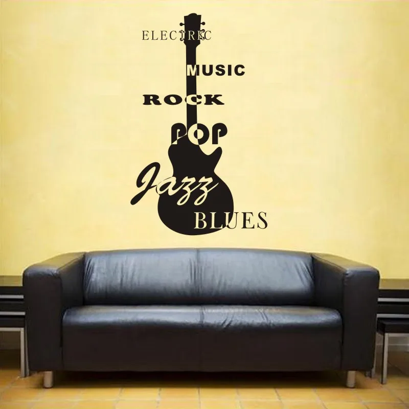 Music Zone Guitar Wall Sticker Headset Rock Decor Kids Room Home Decoration Posters Vinyl Music Car Decal