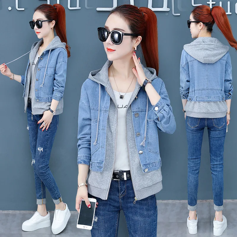 

Jeans Coat Women's 2019 New Style Spring Clothing Korean-style Loose-Fit Popular Coat Women's Spring And Autumn Short Graceful J