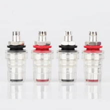 

4pieces High Quality CMC-858-S-AG Silver Plated SHORT Binding Post , banana plug socket,speaker termails ,