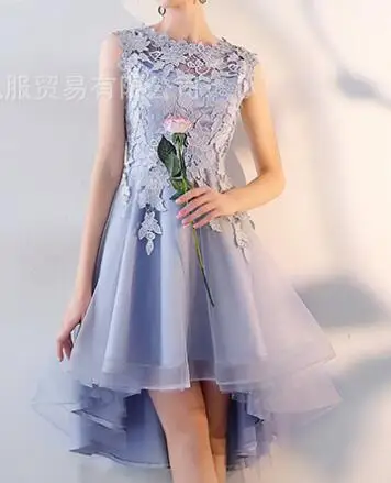 Платье Porm, кружевное платье с открытой спиной, платье с высоким низким цветком на молнии, коктейльное строгое вечернее платье, длинное платье, винтажное вечернее платье LX094 - Цвет: Синий