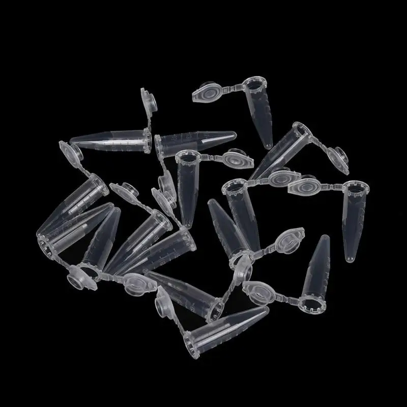 Micro 0.2-1.5 ml Centrifuge Tube Transparent Plastic Tube Container Scientific Laboratory Test Accessories Lid 50 test tubes plastic storage tubes