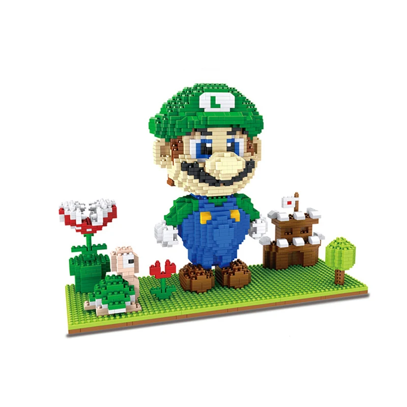 Balody Super Mario Luigi Goomba Koopa Diamond Mini DIY Building Nano Block Toy