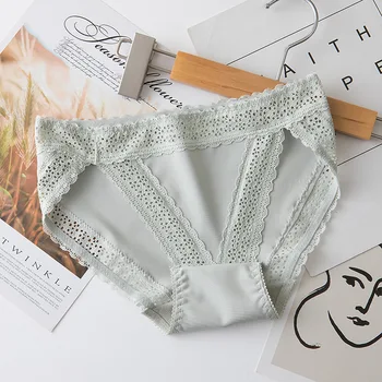 

Women Underwear Cotton Panties No Trace Panties Cotton Breathable Lingerie Girl Ice Silk Mid Waist Ropa Interior Femenina Briefs