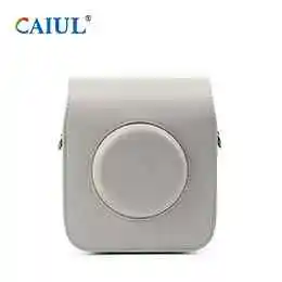 Creamy-white CAIUL защитный чехол для Fujifilm Instax квадратный SQ20 черный/белый/бежевый белый/коричневый PU кожаный чехол для камеры с плечевым ремнем - Цвет: Creamy-white