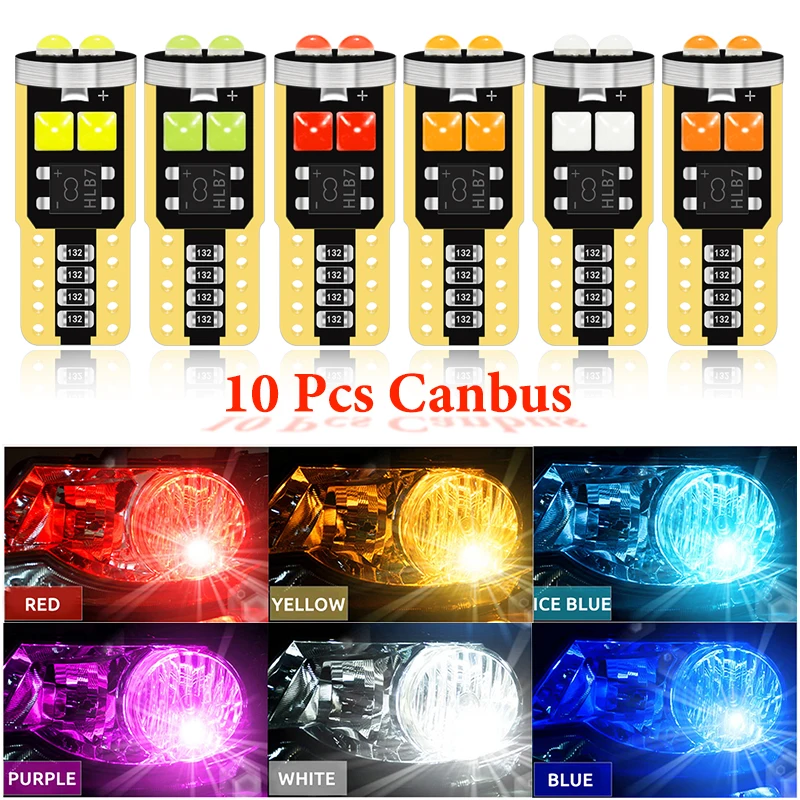 Ampoules LED Canbus W5W Pour Veilleuses - Blanc 6000K, 3W, 12V - Compatibles Seat, VW, Etc.