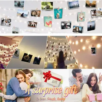 

2-4M 20-40LED Photo Clip LED String Lights Fairy Lights Wedding Party Christmas Home Bedroom Decor Lamps with Remote Control