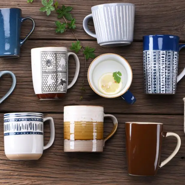 

Creative Chic Ceramic Mug Milk Juice Water Coffee Cup Handle Drinkware Lovers Couple Gifts 310ML