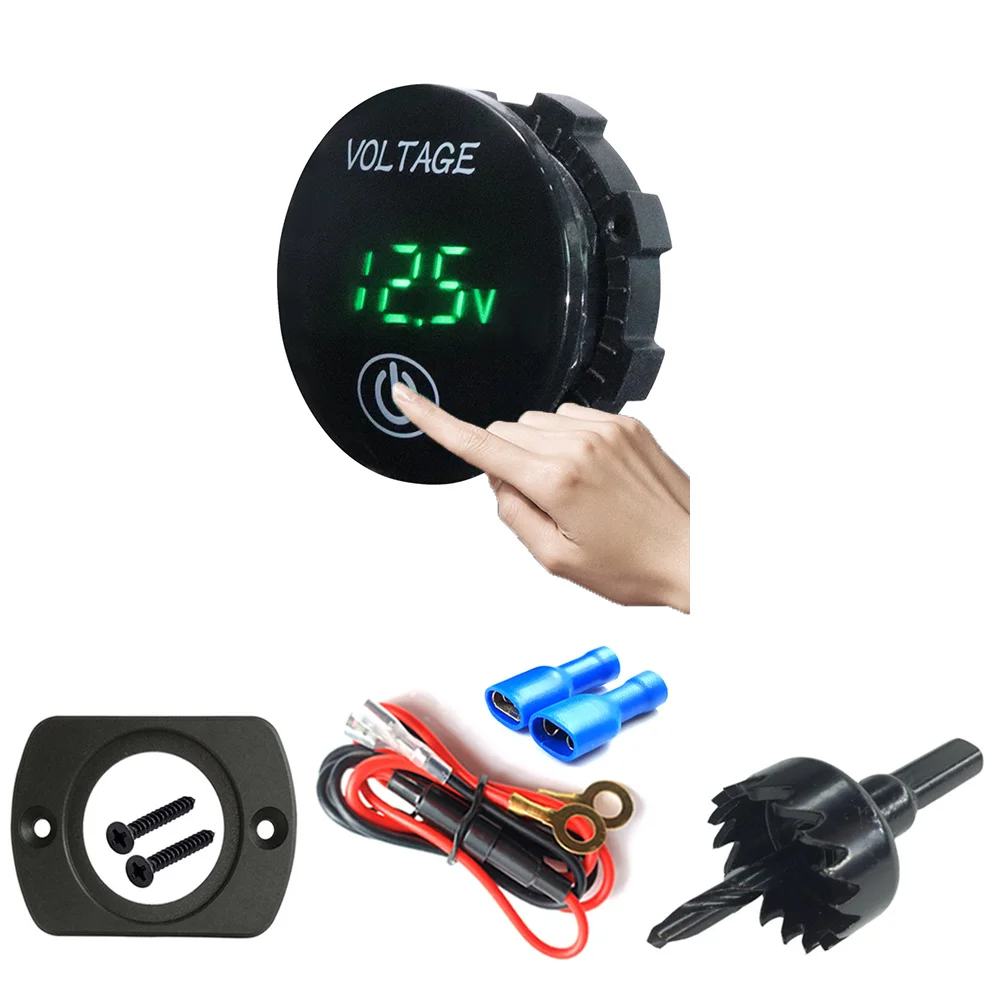 

Car Motorcycle DC 5V-48V LED Panel Digital Voltage Meter Battery Capacity Monitor Voltmeter With Touch ON OFF Switch Car Styling