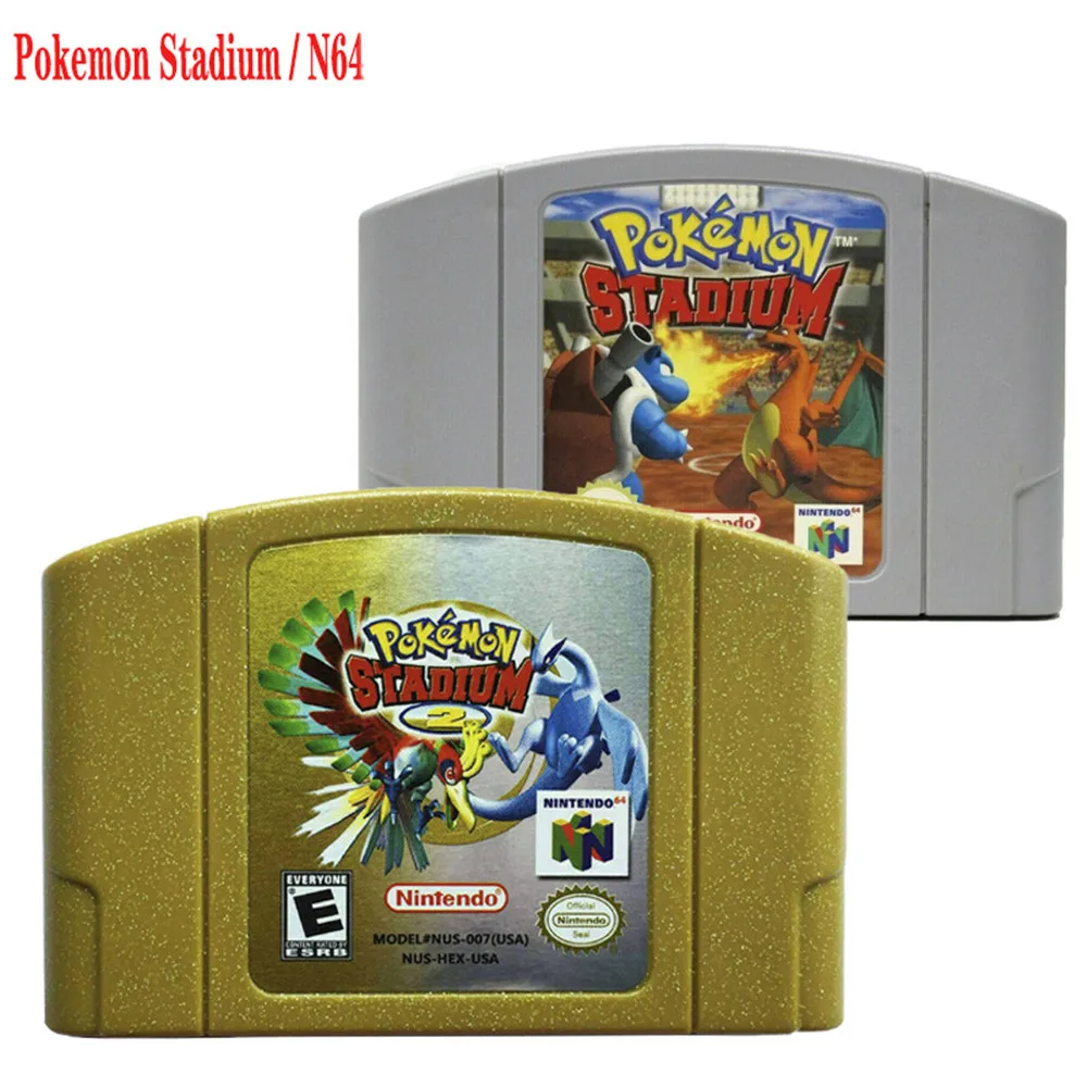 pokemon stadium N64 Kasselda Gold shell USA Version Video Game Cartridge Pokemon  Stadium 2 Golden Shell English Language|Game Collection Cards