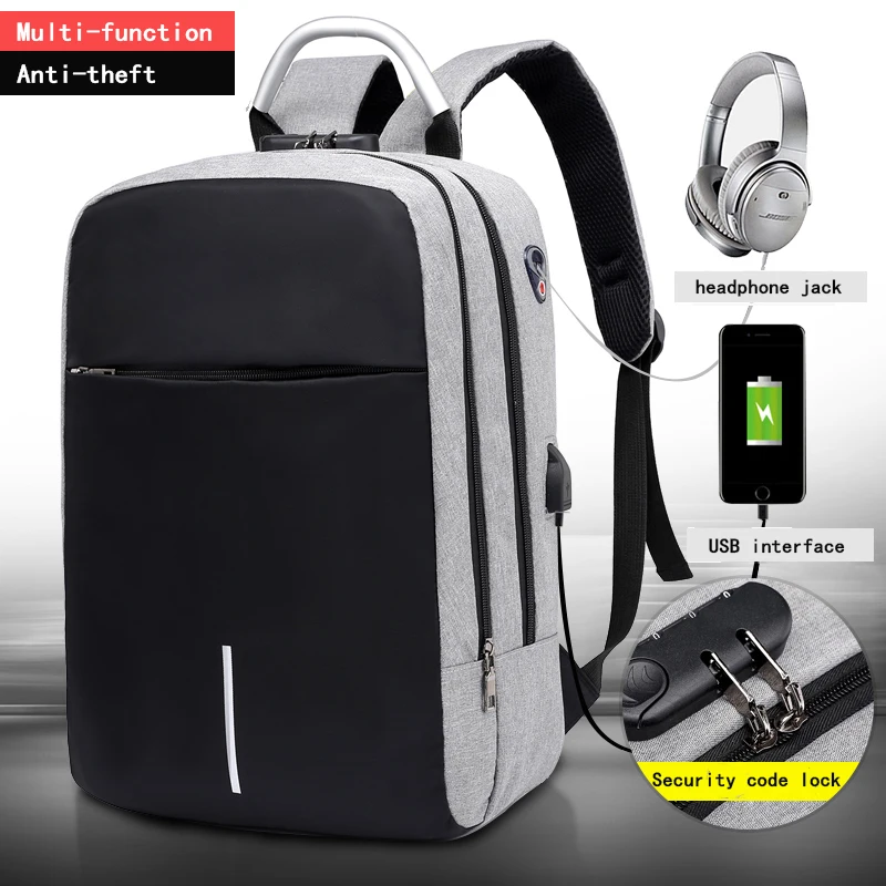 Schoolbag Backpacks Laptop Travel-Bags Usb-Charging Waterproof Business Multifunction