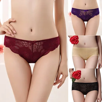 

1/2pcs Women's Ultra-thin Lace Panties Seamless Panty Sexy Lace Hollow Out Low Waist Briefs Female Soft Breathable Lingerie