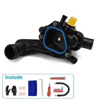 

Thermostat Assembly + Toolkit Thermostat Housing & Gasket for 07-13 Mini Cooper for BMW for Hyundai for Citroen