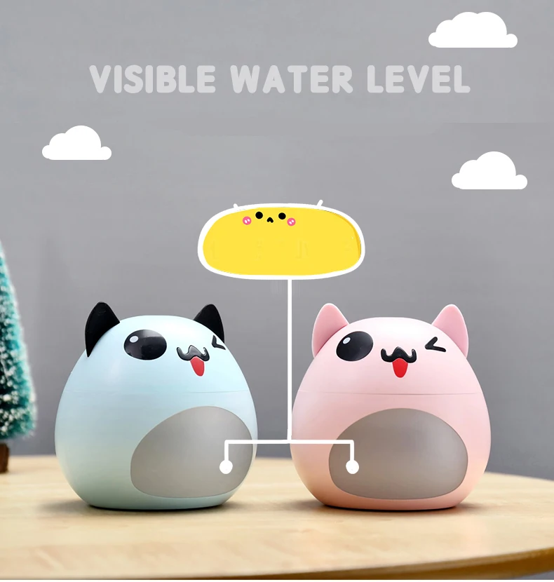 200 мл бак для воды мультфильм USB увлажнитель с светодиодный ночник милый медведь в форме лица тепловой распылитель тумана для домашнего подарка