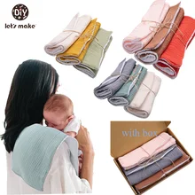 Babador de algodão para bebê, conjunto de toalhas de algodão multicoloridas, toalha confortável para bebês, absorvente de gaze