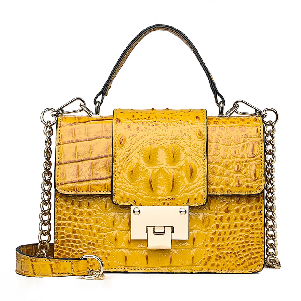 OCARDIAN, женская сумка через плечо, модная крокодиловая сумка из искусственной кожи, сумки на плечо для женщин, дизайнерские сумки O21 - Цвет: YE