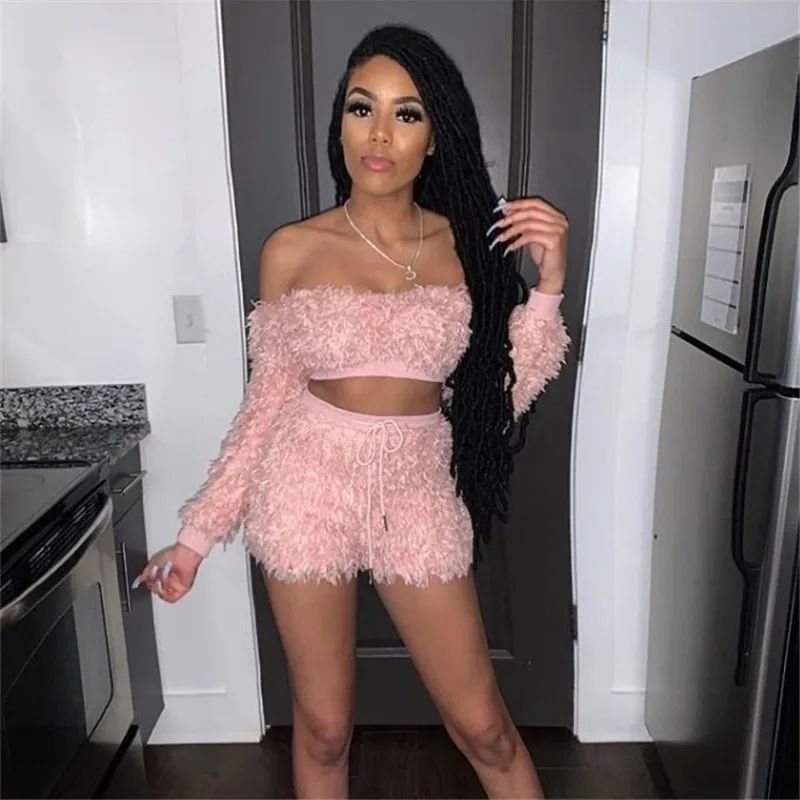 Fluffy two piece outfit Clearance
