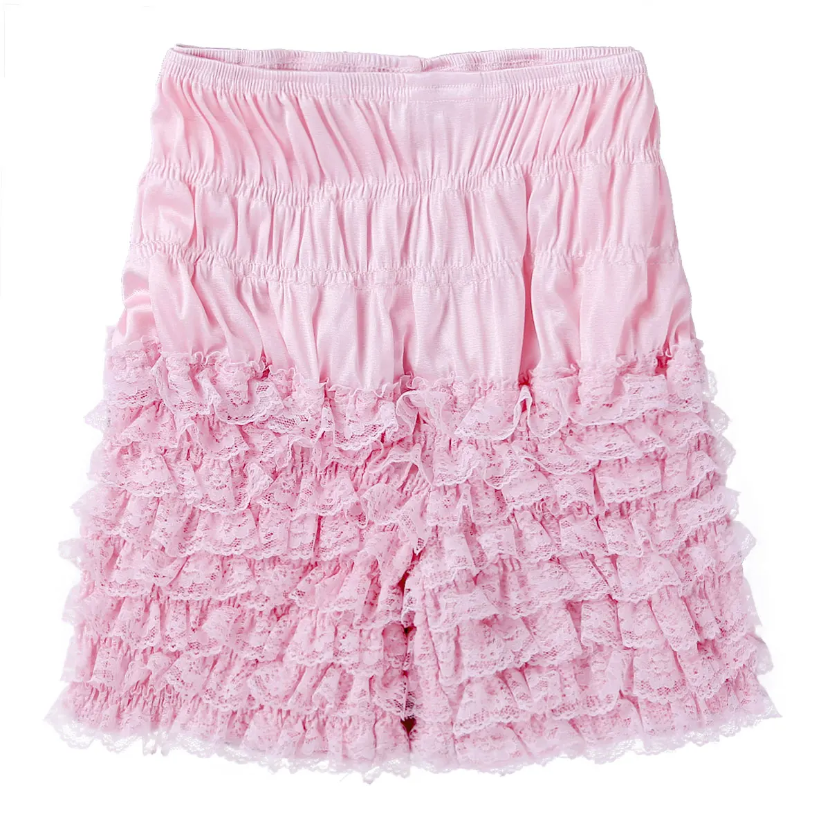 Womens Layered Ruffle Lace Trim Shorts Bloomers Sissy Lolita Frilly Knickers Layered Boyshort Womens Clubwear Dance Shorts