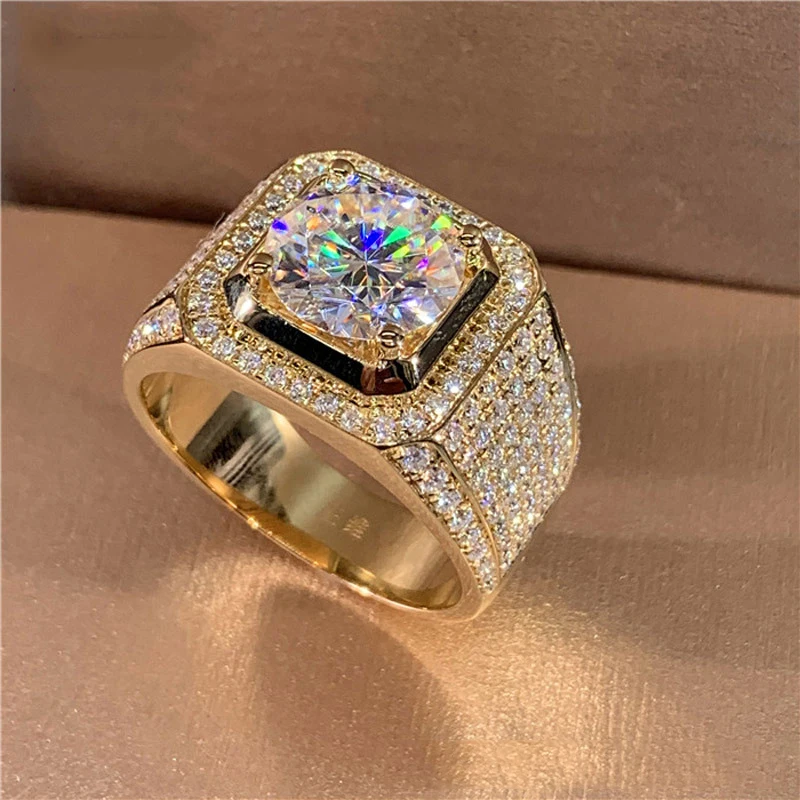 Shining White Zircon Round Stone Ring Vintage Gold Color Wedding Ring Male Female Fashion Crystal Engagement Rings For Women Men wedding rings,finger rings,fashion rings,engagement rings,zircon rings,fashion ring,couple rings,crystal rings,metal rings,stone rings