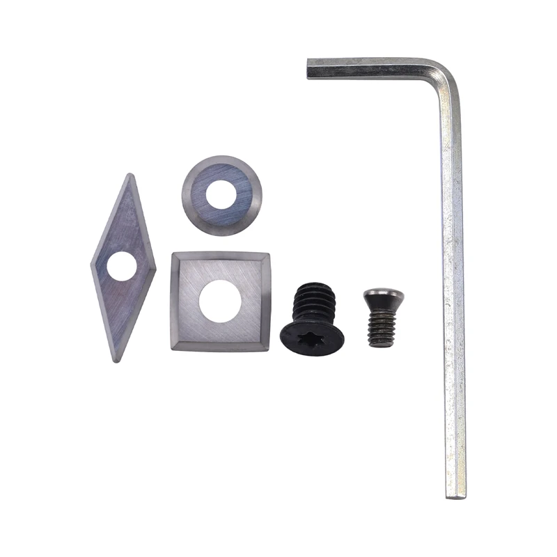 

1Set Carbide Mini Turning Tool Replacement Cutter Set Square Round and Diamond Shaped Cutters with Replacement Screw