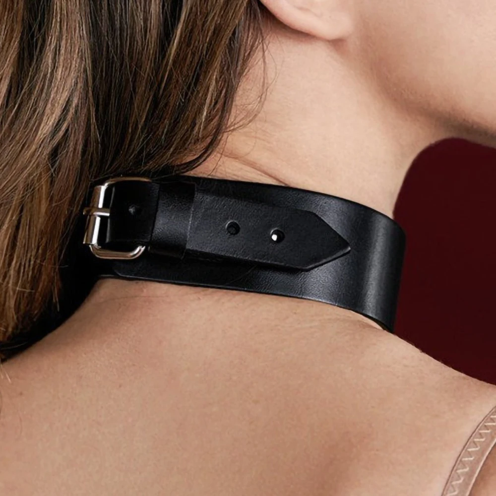 Leather Chokers Women Sex, Sexy Leather Neck Choker