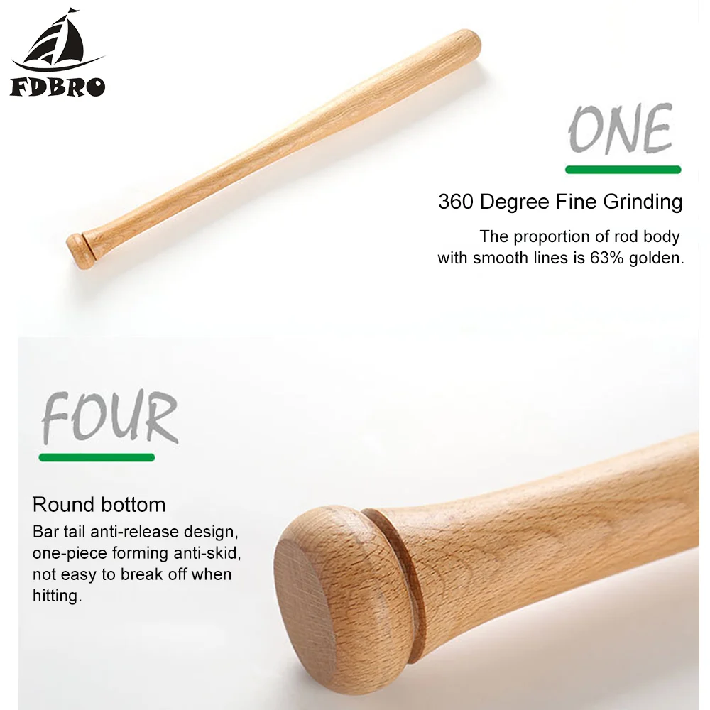 FDBRO деревянная бейсбольная бита, профессиональная бейсбольная палка из лиственных пород, уличное спортивное оборудование для фитнеса, 53 см бейсбольные принадлежности, софтбол
