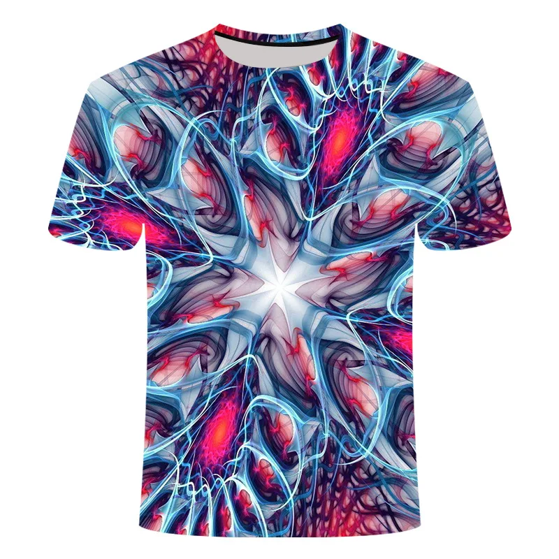 Mujer Hombre Camiseta 3D Print Manga Corta Camiseta Prendas para el torso psicodélico vértigo Hipnosis 