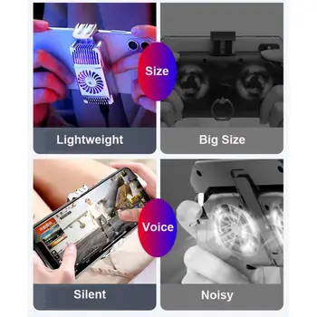 

2020 Hot Portable Cooling Fan Game Mobile Phone Cooler Game Anti-Noise Handheld Heatsink Stand