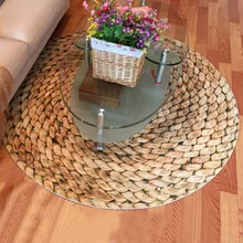 Круглый ковер, противоскользящий льняной тканый декор, ТАПИС, ковер для дома, гостиной, спальни, напольный ковер, для дома, простой журнальный столик, ковер