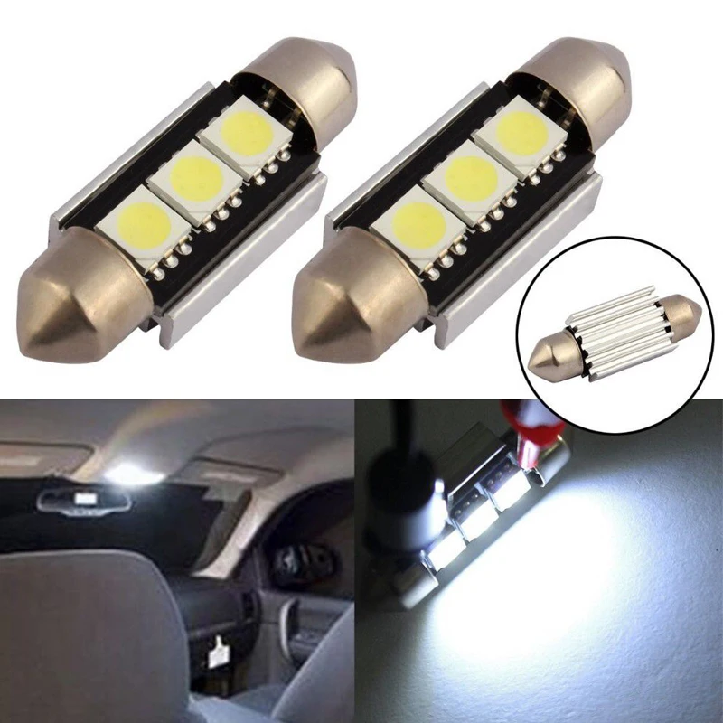 

10PCs LED C5W 5050 3 Smd 3SMD 36mm 39mm DC 12V Festoon Interior Dome Door Light Free Light Lamp Turn Signal Bulb Car Styling