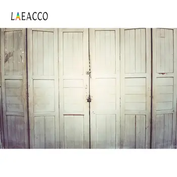 

Laeacco Old Gray Wooden Board Door Grunge Baby Child Party Decor Portrait Photographic Background Photo Backdrop Photo Studio