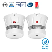 CPVan огонь датчик огня противопожарный датчик для курения 2 шт./партия 10 лет дымовая сигнализация мини беспроводной детектор дыма CE EN14604 Listed домашняя охранная сигнализация пожарная сигнализация детектор