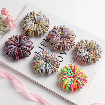

100pcs Color Elastic Hair Bands Ties Girls Children Ponytail Holder Rubber Bands Headband Kids Women Scrunchies Hair Accessories