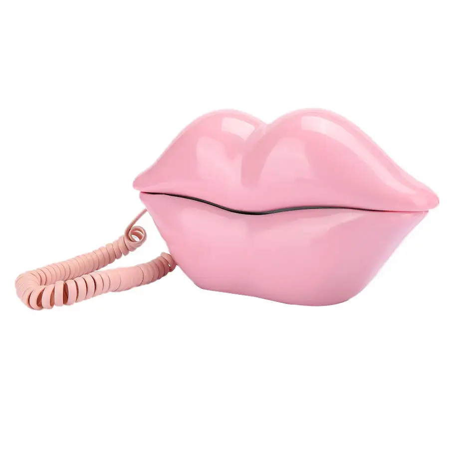 Lip-Shaped Electroplate Desktop Telephone