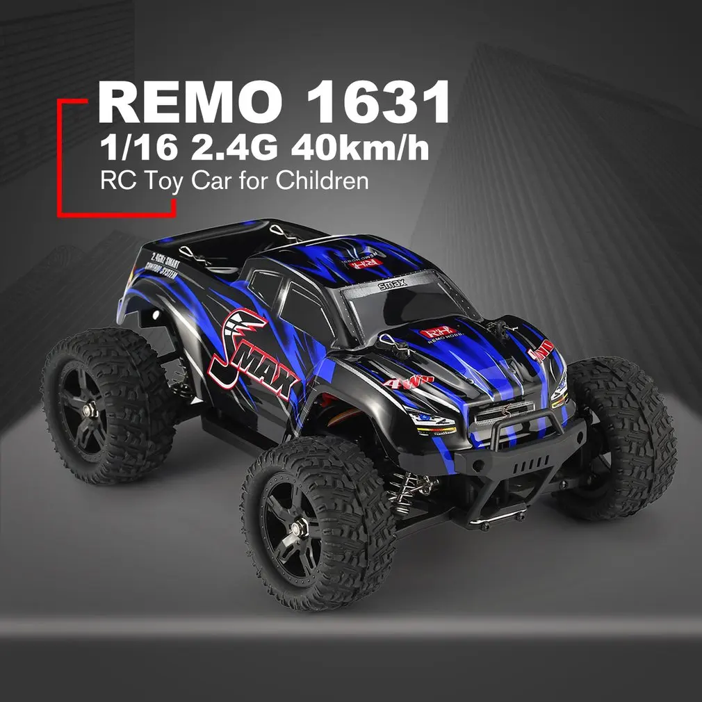 REMO 1631 1/16 Масштаб 2,4 г 40 км/ч высокая скорость 4WD матовый внедорожный грузовик большие колеса Bigfoot SMAX RC Автомобиль Дистанционное управление детский подарок