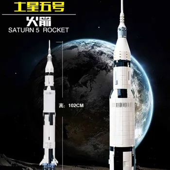 

Creator Lepining blocks 37003 Apollo Saturn V Model lepining Building Blockss Ideas 21309 Technic Bricks Classic Rocket Kid Toys