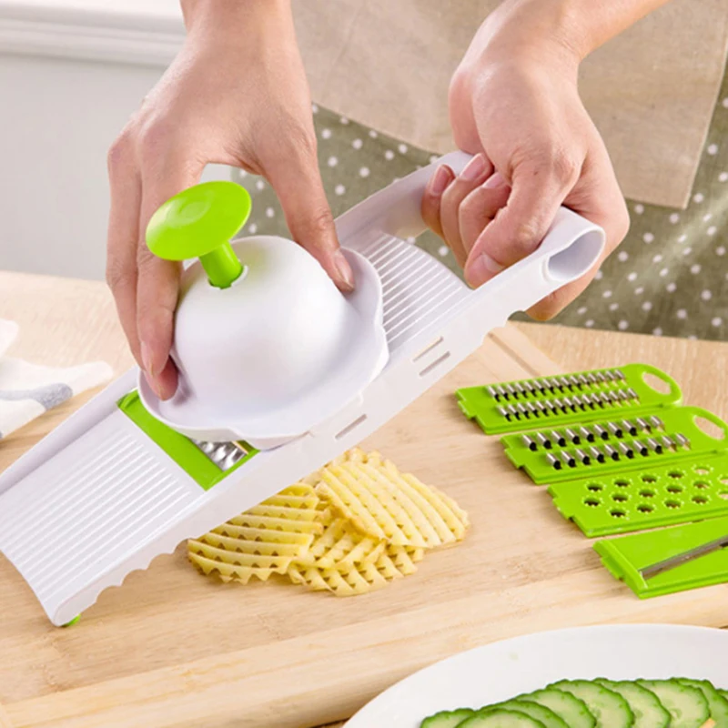 Slicer Kitchen Accessories Cooking Gadgets Slicer Vegetables Cutter With Stainless Steel 5 Rvs Blade Carrot Grater Onion Dicer