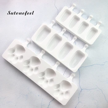 

Bear Paw Shaped Popsicle Mold Silicone Ice Cream Mold Ice Lolly Form Maker Ice Cube Tray for Candy Bar Party Decoration