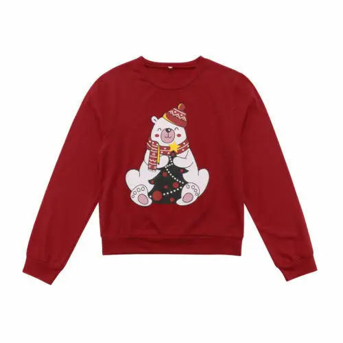 Emmababy, Рождественский семейный свитер, свитер для женщин, мужчин и детей, семейная Рождественская футболка с милым медведем