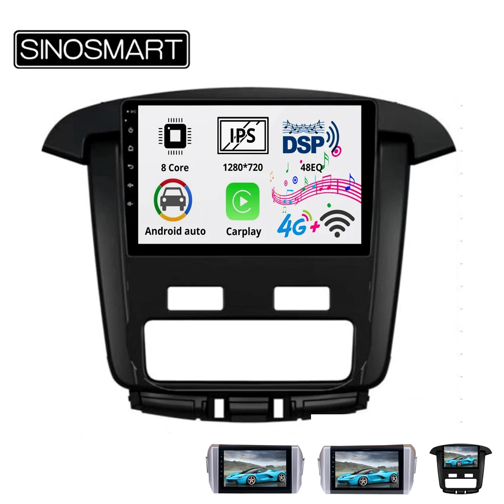 Sinosmart Android 8 1 2Din IPS/QLED 2.5D экран автомобильный gps радио навигатор плеер для Toyota Innova