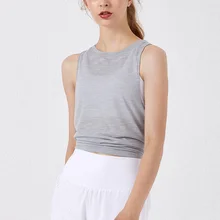 Женский Быстросохнущий Спортивный тренировочный топ для бега, жилет, свободная красота, тренировочная одежда для йоги YA88