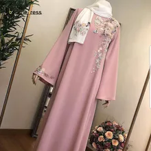 

Bbonlinedress Muslim Evening Dress Abaya Dress Flower Moroccan Arabic Hijab robe caftan marocain Soiree Elegant kaftan dress